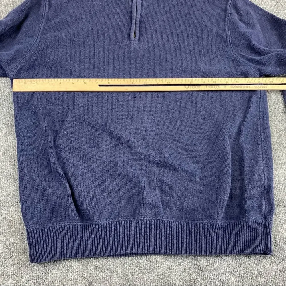 Eddie Bauer, Mens,/Cotton Blend, 1/4 Zip Sweater, EUC, M navy‎ blue